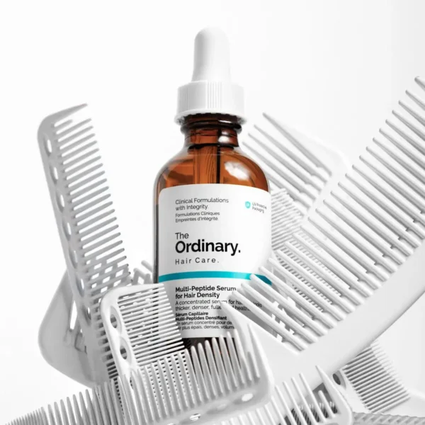 The Ordinary Multi-Peptide Serum for Hair Density promotes fuller, thicker, and healthier-looking hair.